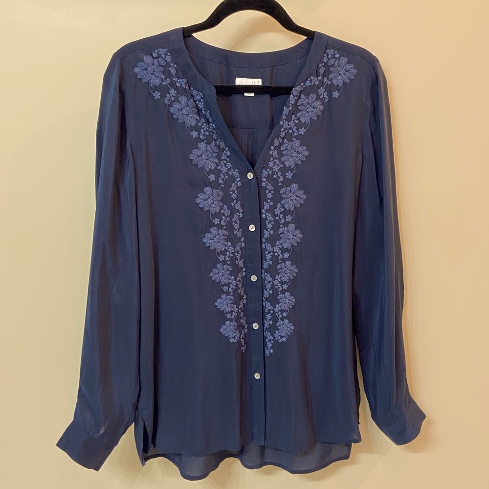 Sheer Deep Navy Blouse